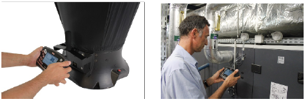 風量罩-DBM610法國KIMO套帽式風量罩風量儀現(xiàn)場測量圖